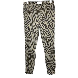 Current/Elliott The Stiletto Jeans Womens Size 27 Zebra‎ Animal Print Pants